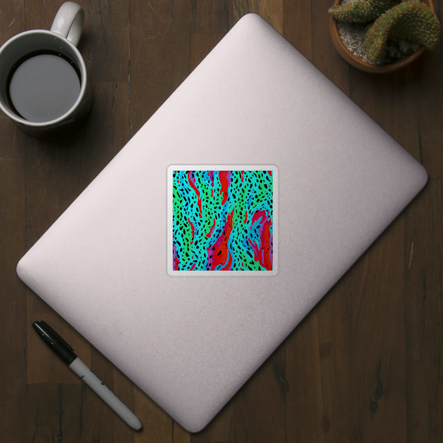 Cool Abstract Artsy Colorful Animal Print by ZAZIZU